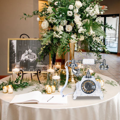 Party Gathering Guest Book Phone USB Interface Rotary  Phone Message Recording Wedding