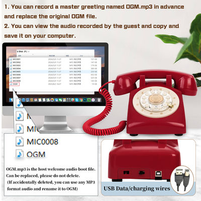 32GB Memory Guest Book Phone Voicemail Clear Sound Audio Guestbooks Button Design