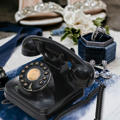 Weddings Celebrations Phone Guest Book Clear Sound Vintage Phone Voice Recorder Button Design