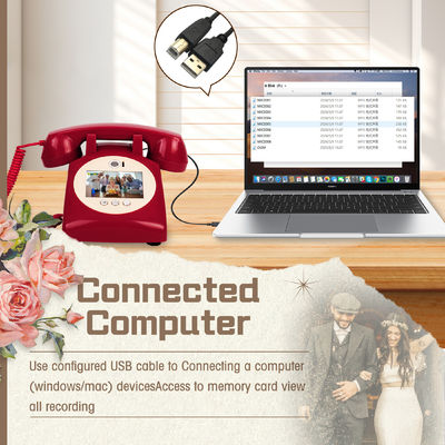Record Messages Video Guest Book Red Wedding Phone Recorder For Any Celebration