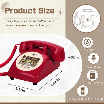 Record Messages Video Guest Book Red Wedding Phone Recorder For Any Celebration