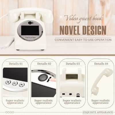 White Video Guest Book Plastic USB Compatible Phone Guestbook For Showers