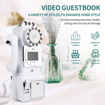 Customized Retro Wedding Audio Video Guestbook ABS Plastic Banquet Party Guest Blessing Sign-In Book Customized Voice Message