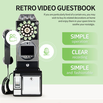 Customized Retro Wedding Audio Video Guestbook ABS Plastic Banquet Party Guest Blessing Sign-In Book Customized Voice Message