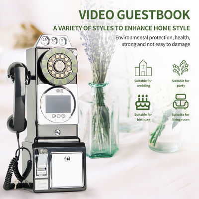 Customized Retro Wedding Audio Video Guestbook ABS Plastic Banquet Party Guest Blessing Sign-In Book Customized Voice Message