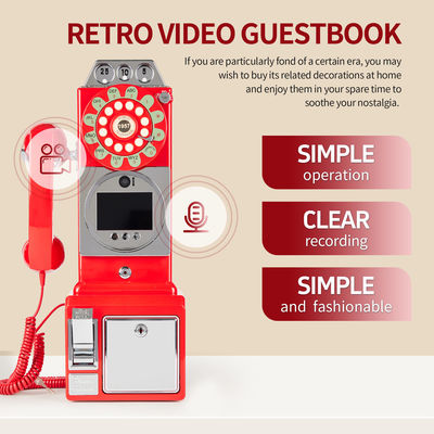Customized Retro Wedding Audio Video Guestbook ABS Plastic Banquet Party Guest Blessing Sign-In Book Customized Voice Message