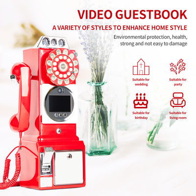 Customized Retro Wedding Audio Video Guestbook ABS Plastic Banquet Party Guest Blessing Sign-In Book Customized Voice Message