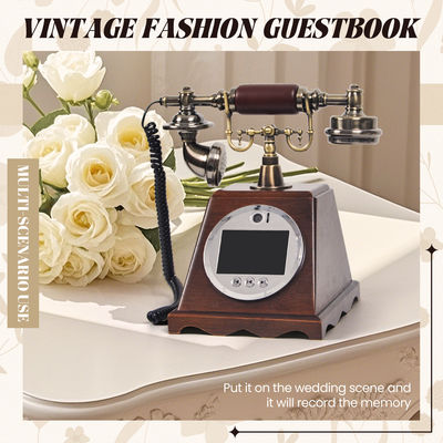 Customized Retro Wedding Audio Video Guestbook ABS Plastic Banquet Party Guest Blessing Sign-In Book Customized Voice Message