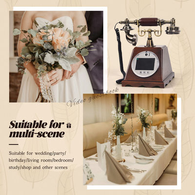 Customized Retro Wedding Audio Video Guestbook ABS Plastic Banquet Party Guest Blessing Sign-In Book Customized Voice Message