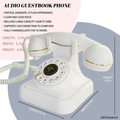 FiayaCom Powerful Audio Guest Book Wedding Phone with Unlimited Storage Capacity and Rechargeable Battery