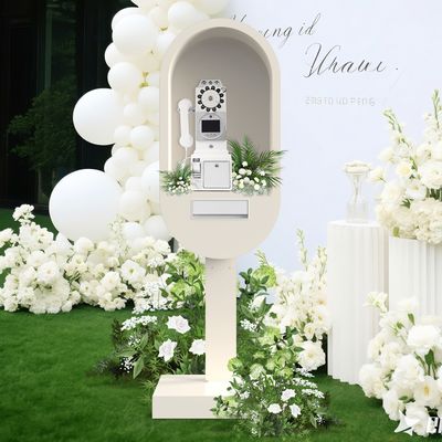 Premium Metal Wedding Telephone Booth with Audio/Video Guestbook Recording System